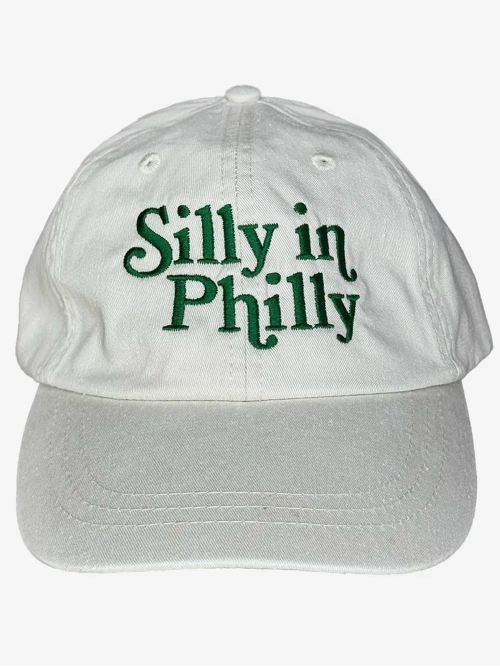 White 'Silly in Philly' Embroidered Baseball Cap